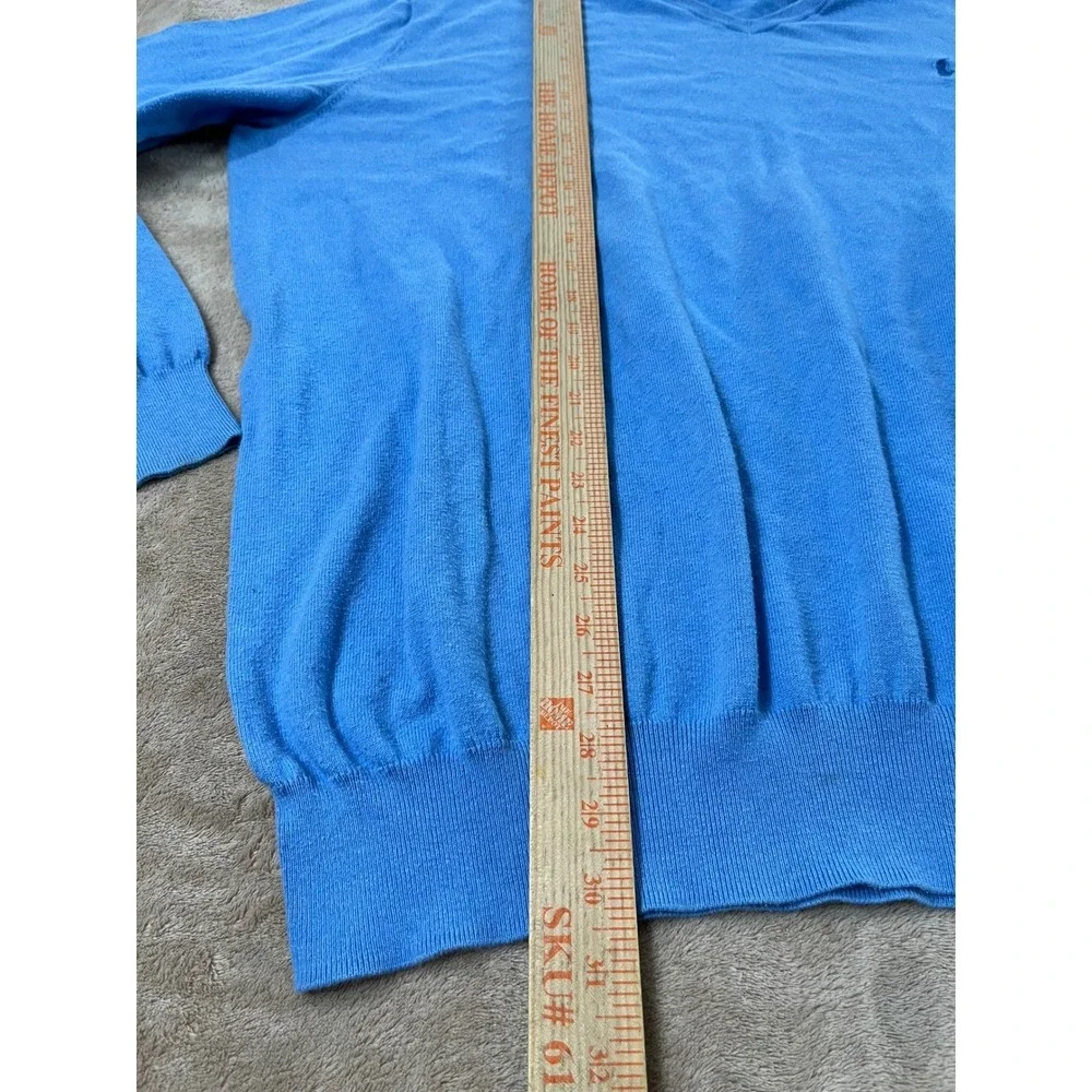 Polo Ralph Lauren Sweater Men's 2XLT Tall Blue Pima Cotton V-Neck Pony Logo